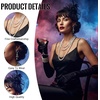 DRESHOW 1920s Great Gatsby Accessories for Women Flapper Headpiece Headband Gloves Costume Harlem Nights Accessories Set(5 Pcs Set Style 2: Black)