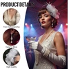 DRESHOW 1920s Great Gatsby Accessories for Women Flapper Headpiece Headband Gloves Costume Harlem Nights Accessories Set(5 Pcs Set Style 2: White)