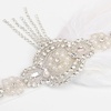DRESHOW 1920s Great Gatsby Accessories for Women Flapper Headpiece Headband Gloves Costume Harlem Nights Accessories Set(5 Pcs Set: White & Silver)