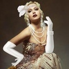 DRESHOW 1920s Great Gatsby Accessories for Women Flapper Headpiece Headband Gloves Costume Harlem Nights Accessories Set(5 Pcs Set: White & Silver)