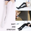 DRESHOW 6 Pairs High Thigh Socks Striped Over Knee Thin Tights Long Stocking for Women Leg Warmer(6 Pairs: Black  Red  Navy  Light Gray  Gray  White)
