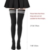 DRESHOW 6 Pairs High Thigh Socks Striped Over Knee Thin Tights Long Stocking for Women Leg Warmer(6 Pairs Extra Long: Wine Red  Navy Blue  Black  White  Gray  Light Gray)