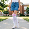 DRESHOW 6 Pairs High Thigh Socks Striped Over Knee Thin Tights Long Stocking for Women Leg Warmer(6 Pairs High Thigh: Pink  Blue  Purple  White  Pink  Black)