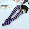 DRESHOW 6 Pairs High Thigh Socks Striped Over Knee Thin Tights Long Stocking for Women Leg Warmer(6 Pairs Striped High Thigh: White  Pink  Black  Black-(white  Red  Purple))