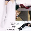DRESHOW 6 Pairs High Thigh Socks Striped Over Knee Thin Tights Long Stocking for Women Leg Warmer(6 Pairs: White  Light Gray  Gray  Burgundy  Black  Mustard)