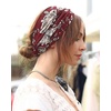 DRESHOW 8 Pack Headbands for Women Yoga Knotted Headbands Elastic Criss Cross Hair Accessories Sports Head Wrap Non Slip(08 Pcs: Printed Turbans Ea)