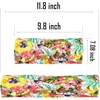 DRESHOW 8 Pack Headbands for Women Yoga Knotted Headbands Elastic Criss Cross Hair Accessories Sports Head Wrap Non Slip(8 Pack Flower Printed Cross B)