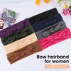 DRESHOW 8 Pack Headbands for Women Yoga Knotted Headbands Elastic Criss Cross Hair Accessories Sports Head Wrap Non Slip(8 Pack: Rabbit Ears Bow B)