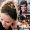 DRESHOW 8 Pack Headbands for Women Yoga Knotted Headbands Elastic Criss Cross Hair Accessories Sports Head Wrap Non Slip(Turban Solid Color C)