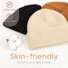 DRESHOW BQUBO 3 Pack Baby Beanies Toddler Kids Winter Hats Soft Knit Hat for Baby Boys Girls Warm Cap Beanies(3 Pack Knit Cap: Beige  Caramel  Black)