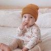 DRESHOW BQUBO 3 Pack Baby Beanies Toddler Kids Winter Hats Soft Knit Hat for Baby Boys Girls Warm Cap Beanies(3 Pack Knit Cap: Beige  Caramel  Black)
