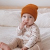 DRESHOW BQUBO 3 Pack Baby Beanies Toddler Kids Winter Hats Soft Knit Hat for Baby Boys Girls Warm Cap Beanies(3 Pack Knit Cap: Caramel-orange  Army Green  Black)