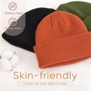 DRESHOW BQUBO 3 Pack Baby Beanies Toddler Kids Winter Hats Soft Knit Hat for Baby Boys Girls Warm Cap Beanies(3 Pack Knit Cap: Caramel-orange  Army Green  Black)