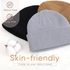 DRESHOW BQUBO 3 Pack Baby Beanies Toddler Kids Winter Hats Soft Knit Hat for Baby Boys Girls Warm Cap Beanies(3 Pack Knit Cap: Light Grey  Khaki  Black)