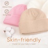 DRESHOW BQUBO 3 Pack Baby Beanies Toddler Kids Winter Hats Soft Knit Hat for Baby Boys Girls Warm Cap Beanies(3 Pack Knit Cap: White  Beige  Light Pink)