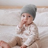 DRESHOW BQUBO 3 Pack Baby Beanies Toddler Kids Winter Hats Soft Knit Hat for Baby Boys Girls Warm Cap Beanies(3 Pack Knit Cap: White  Dark Grey  Navy Blue)