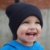 DRESHOW BQUBO 3 Pack Baby Beanies Toddler Kids Winter Hats Soft Knit Hat for Baby Boys Girls Warm Cap Beanies(3 Pack Knit Cap: White  Dark Grey  Navy Blue)