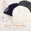 DRESHOW BQUBO 3 Pack Baby Beanies Toddler Kids Winter Hats Soft Knit Hat for Baby Boys Girls Warm Cap Beanies(3 Pack Knit Cap: White  Dark Grey  Navy Blue)