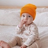 DRESHOW BQUBO 3 Pack Baby Beanies Toddler Kids Winter Hats Soft Knit Hat for Baby Boys Girls Warm Cap Beanies(4 Pack Knit Cap: Beige  Orange  Light Grey  Black)