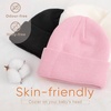 DRESHOW BQUBO 3 Pack Baby Beanies Toddler Kids Winter Hats Soft Knit Hat for Baby Boys Girls Warm Cap Beanies(4 Pack Knit Cap: Milky White  Pink  Beige  Black)