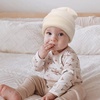 DRESHOW BQUBO 3 Pack Baby Beanies Toddler Kids Winter Hats Soft Knit Hat for Baby Boys Girls Warm Cap Beanies(4 Pack Knit Cap: Milky White  Pink  Rose Pink  Red)