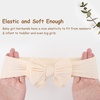 DRESHOW BQUBO Handmade Baby Headbands Soft & Stretchy Hair Bands with Bows Nylon Bows Hairbands for Girls Newborn Infant Toddlers Hair Accessories 3 pack(3 Pack Twists Patterned Bows: White  Black  Beige)
