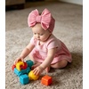 DRESHOW BQUBO Handmade Baby Headbands Soft & Stretchy Hair Bands with Bows Nylon Bows Hairbands for Girls Newborn Infant Toddlers Hair Accessories 3 pack(3 Pack Twists Patterned Bows: Pink  Light Pink  Barbie Pink)