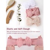 DRESHOW BQUBO Handmade Baby Headbands Soft & Stretchy Hair Bands with Bows Nylon Bows Hairbands for Girls Newborn Infant Toddlers Hair Accessories 3 pack(3 Pack Bow Knit Spiral Patterned E)