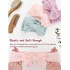 DRESHOW BQUBO Handmade Baby Headbands Soft & Stretchy Hair Bands with Bows Nylon Bows Hairbands for Girls Newborn Infant Toddlers Hair Accessories 3 pack(3 Pack Bow Knit Spiral Patterned D)