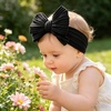 DRESHOW BQUBO Handmade Baby Headbands Soft & Stretchy Hair Bands with Bows Nylon Bows Hairbands for Girls Newborn Infant Toddlers Hair Accessories 3 pack(3 Pack Twists Patterned Bows: White  Black  Beige)