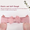 DRESHOW BQUBO Handmade Baby Headbands Soft & Stretchy Hair Bands with Bows Nylon Bows Hairbands for Girls Newborn Infant Toddlers Hair Accessories 3 pack(3 Pack Twists Patterned Bows: Pink  Light Pink  Barbie Pink)