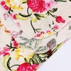 DRESHOW BQUBO Newborn Receiving Blanket with Bow Hat Set Flower Print Baby Swaddle Blankets with Beanie Nursery Swaddle Wrap 3 Sets(1 Set Printed: Bow Hat + Blanket (Ivory))