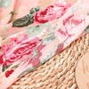 DRESHOW BQUBO Newborn Receiving Blanket with Bow Hat Set Flower Print Baby Swaddle Blankets with Beanie Nursery Swaddle Wrap 3 Sets(3 Floral Sets: Blanket + Bow Hat + Mittens + Birth Announcement Card D)