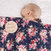 DRESHOW BQUBO Newborn Receiving Blanket with Bow Hat Set Flower Print Baby Swaddle Blankets with Beanie Nursery Swaddle Wrap 3 Sets(3 Floral Sets: Blanket + Bow Hat + Mittens + Birth Announcement Card B)
