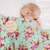 DRESHOW BQUBO Newborn Receiving Blanket with Bow Hat Set Flower Print Baby Swaddle Blankets with Beanie Nursery Swaddle Wrap 3 Sets(3 Sets Printed: Bow Hat + Blanket a)