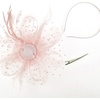 DRESHOW Fascinators Hat Flower Mesh Ribbons Feathers on a Headband and a Clip Tea Party Headwear for Girls and Women(7″ Diameter / Blush Pink)