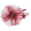 DRESHOW Fascinators Hat Flower Mesh Ribbons Feathers on a Headband and a Clip Tea Party Headwear for Girls and Women(7″ Diameter / Burgundy)