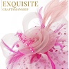 DRESHOW Fascinators Hat Flower Mesh Ribbons Feathers on a Headband and a Clip Tea Party Headwear for Girls and Women(7″ Diameter / Dark Pink & Light Pink)