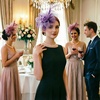 DRESHOW Fascinators Hat Flower Mesh Ribbons Feathers on a Headband and a Clip Tea Party Headwear for Girls and Women(7″ Diameter / Dark Purple & Light Purple)