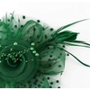 DRESHOW Fascinators Hat Flower Mesh Ribbons Feathers on a Headband and a Clip Tea Party Headwear for Girls and Women(7″ Diameter / Emerald Green)