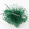 DRESHOW Fascinators Hat Flower Mesh Ribbons Feathers on a Headband and a Clip Tea Party Headwear for Girls and Women(7″ Diameter / Emerald Green)
