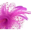 DRESHOW Fascinators Hat Flower Mesh Ribbons Feathers on a Headband and a Clip Tea Party Headwear for Girls and Women(7″ Diameter / Fushia)