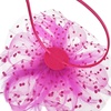 DRESHOW Fascinators Hat Flower Mesh Ribbons Feathers on a Headband and a Clip Tea Party Headwear for Girls and Women(7″ Diameter / Fushia)