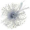 DRESHOW Fascinators Hat Flower Mesh Ribbons Feathers on a Headband and a Clip Tea Party Headwear for Girls and Women(7″ Diameter / Grey)