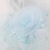 DRESHOW Fascinators Hat Flower Mesh Ribbons Feathers on a Headband and a Clip Tea Party Headwear for Girls and Women(7″ Diameter / Light Blue)