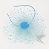 DRESHOW Fascinators Hat Flower Mesh Ribbons Feathers on a Headband and a Clip Tea Party Headwear for Girls and Women(7″ Diameter / Light Blue)