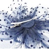 DRESHOW Fascinators Hat Flower Mesh Ribbons Feathers on a Headband and a Clip Tea Party Headwear for Girls and Women(7″ Diameter / Navy)