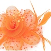 DRESHOW Fascinators Hat Flower Mesh Ribbons Feathers on a Headband and a Clip Tea Party Headwear for Girls and Women(7″ Diameter / Orange)