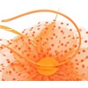 DRESHOW Fascinators Hat Flower Mesh Ribbons Feathers on a Headband and a Clip Tea Party Headwear for Girls and Women(7″ Diameter / Orange)
