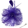 DRESHOW Fascinators Hat Flower Mesh Ribbons Feathers on a Headband and a Clip Tea Party Headwear for Girls and Women(7″ Diameter / Purple)
